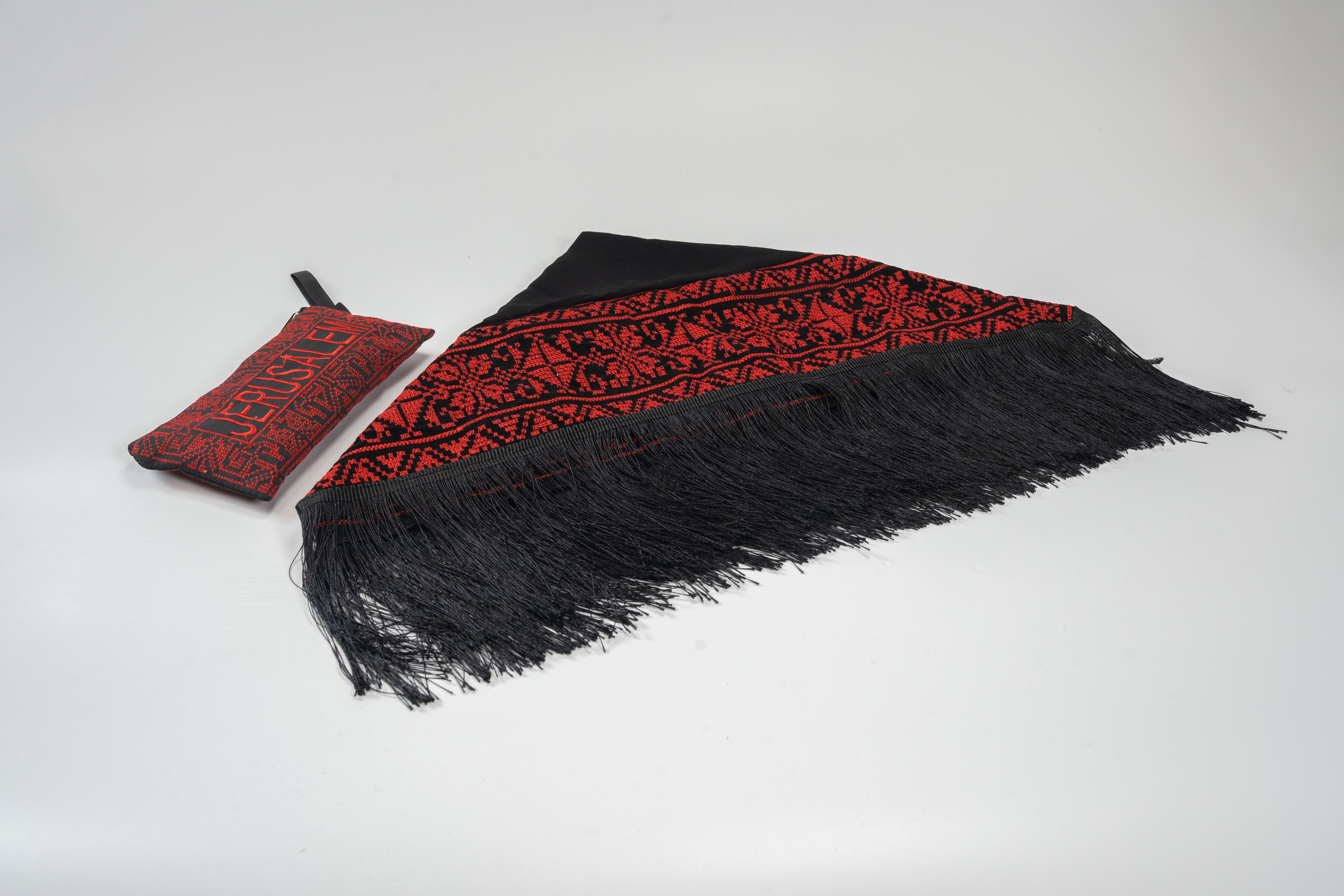 Embroidered Scarf and Jerusalem Wallet
