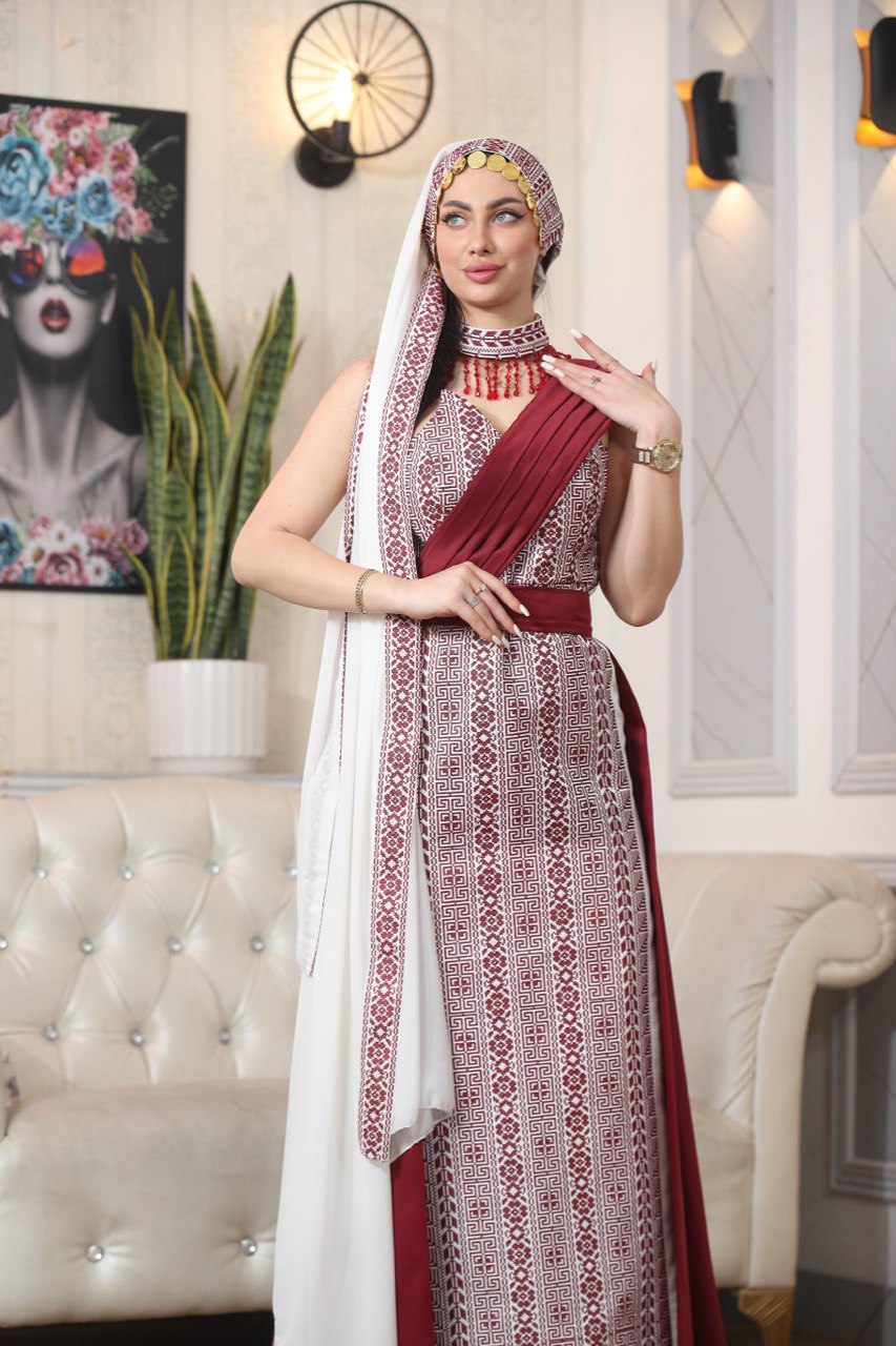 Embroidered Sleeveless Dress with Plain Extension