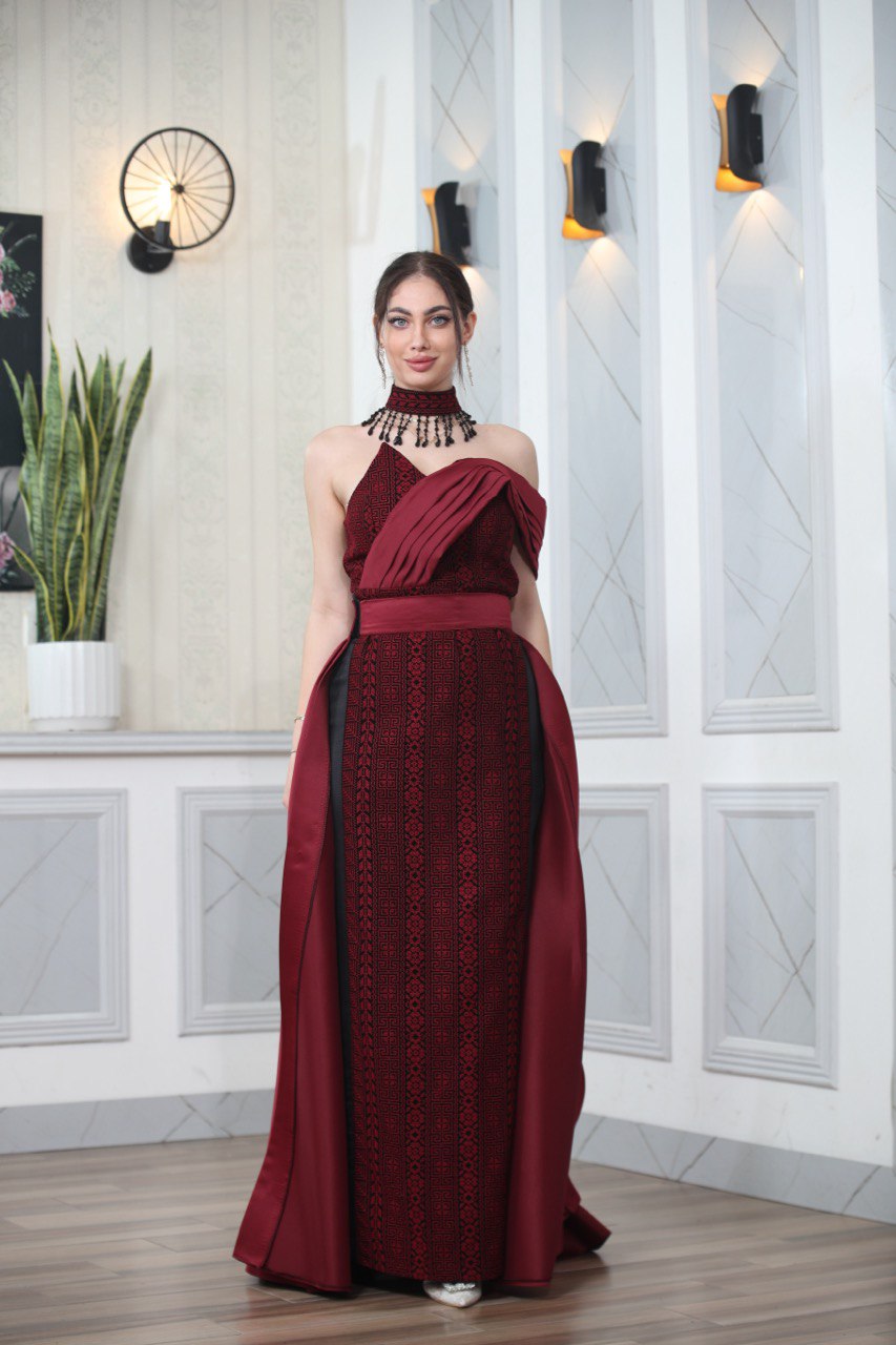 Embroidered Sleeveless Dress with Plain Extension