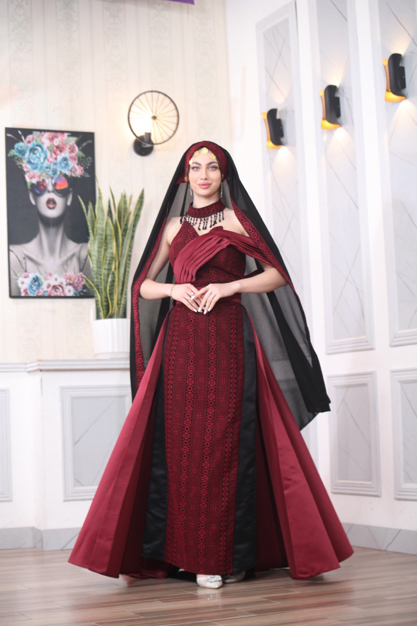 Embroidered Sleeveless Dress with Plain Extension