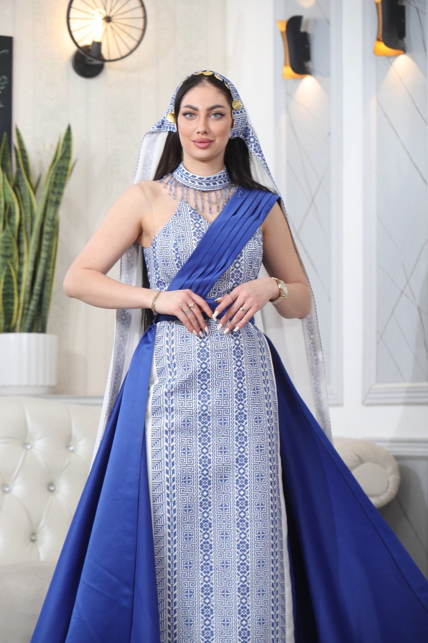 Embroidered Sleeveless Dress with Plain Extension